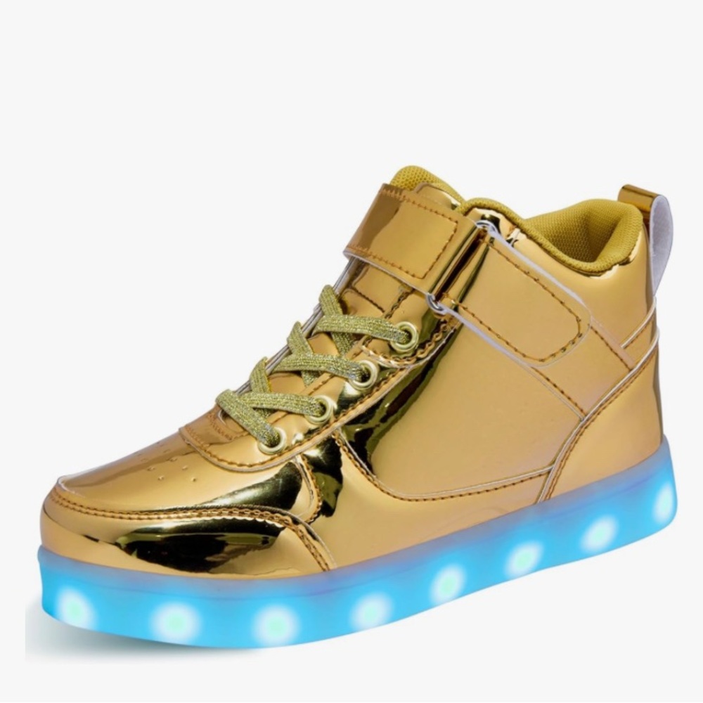 Gold Kids Light Up Shoes